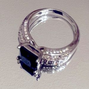 Blue Topaz & Cubic Zirconia Ring